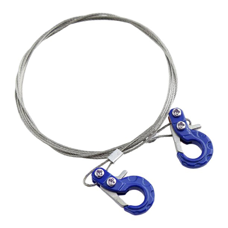 C31759BLUE Realistic 1/10 Size Steel Tow Cable & Tow Hooks for 1/10 Scale Off-Road - Image 1