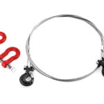 Realistic Steel Tow Cable & Tow Hooks w/ Bow Shackles for 1/10 Off-Road Crawler