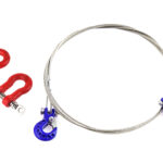 Realistic Steel Tow Cable & Tow Hooks w/ Bow Shackles for 1/10 Off-Road Crawler