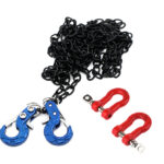 Realistic 1/10 Size Drag Chain & Tow Hooks w/Bow Shackle for 1/10 Scale Off-Road
