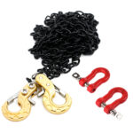 Realistic 1/10 Size Drag Chain & Tow Hooks w/Bow Shackle for 1/10 Scale Off-Road