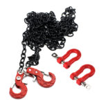 Realistic 1/10 Size Drag Chain & Tow Hooks w/Bow Shackle for 1/10 Scale Off-Road