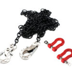 Realistic 1/10 Size Drag Chain & Tow Hooks w/Bow Shackle for 1/10 Scale Off-Road