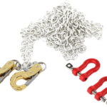 Realistic 1/10 Size Drag Chain & Tow Hooks w/Bow Shackle for 1/10 Scale Off-Road