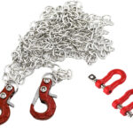 Realistic 1/10 Size Drag Chain & Tow Hooks w/Bow Shackle for 1/10 Scale Off-Road