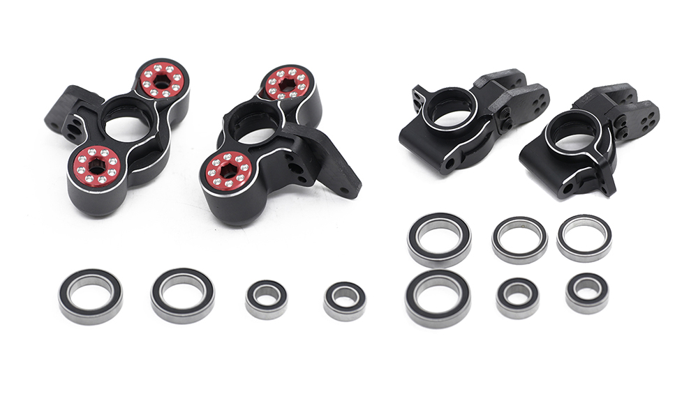 C31777BLACKRED Alloy HD Hub Carriers(4) for Arrma 1/8 Kraton, Outcast, Talion & Typhon AR330187 - Image 1