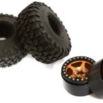 2.2 Size Alloy 5 Spoke Wheels (2) w/ Tires for 1/10 Scale Crawler O.D.=132mm