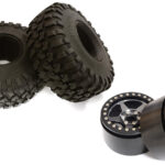 2.2 Size Alloy 5 Spoke Wheels (2) w/ Tires for 1/10 Scale Crawler O.D.=132mm