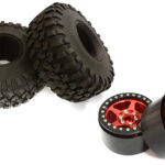 2.2 Size Alloy 5 Spoke Wheels (2) w/ Tires for 1/10 Scale Crawler O.D.=132mm