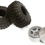 2.2 Size Alloy 5 Spoke Wheels (2) w/ Tires for 1/10 Scale Crawler O.D.=132mm