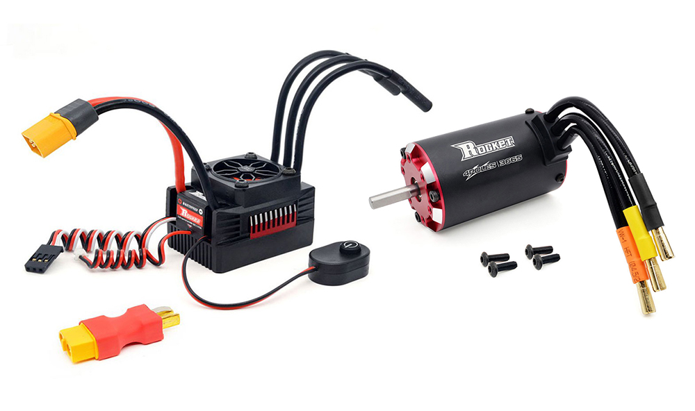 C31813 3800kV Brushless Motor 3665 Size 5mm Shaft w/ 80A ESC for RC Car - Image 1