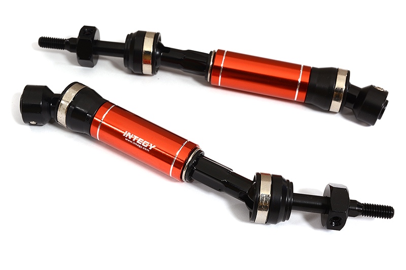 C31816RED Dual Joint Telescopic Rear Drive Shafts for 1/10 Drag Slash 2WD & Bandit 9450 - Image 1