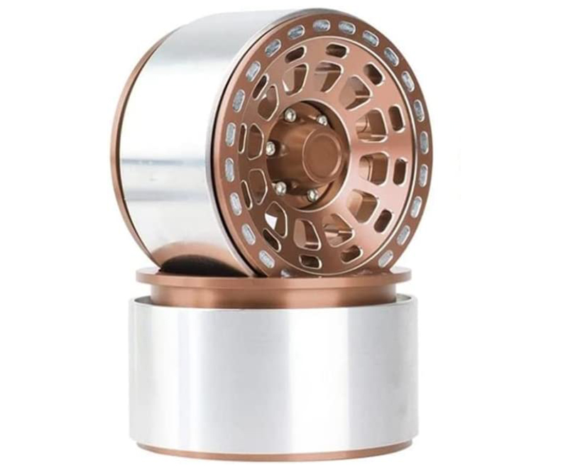 C31845BRONZE Alloy Machined Wheels (2) for Axial SCX6 45001 - Image 1