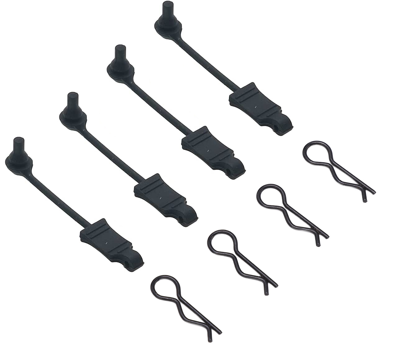 C31847 Body Clip Retainers & Body Clips (4) for 1/8 Scale RC (LxW=9x26mm) - Image 1