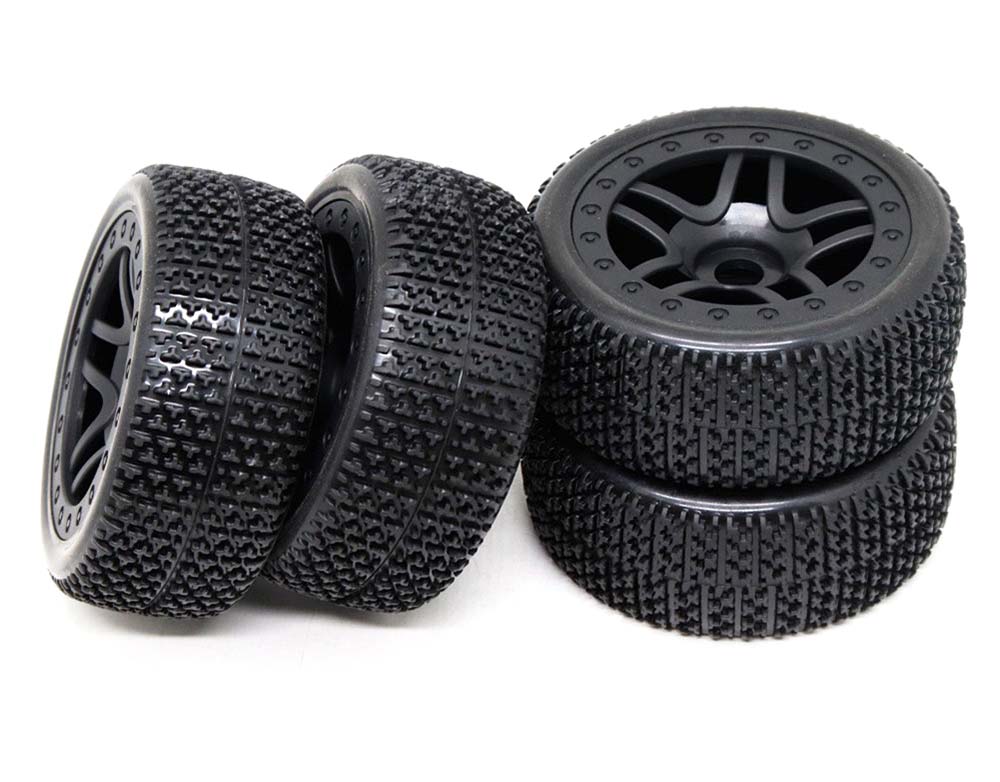 C31857 Tires, Wheels & Inserts TL11 w/17mm Hex for 1/8 Buggy Size 4pcs OD=110mm - Image 1