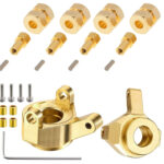 Brass Alloy 9g Each Steering Blocks +4mm Offset Wheel Adapter for Axial SCX24