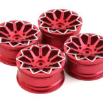 10 Spoke Alloy Wheel Set (4) for 1/10 Drift Racing W=26mm Offset 4.5mm