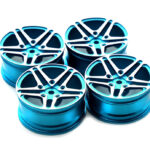 Dual 5 Spoke Alloy Wheel Set (4) for 1/10 On-Road Touring W=26mm Offset 3.5mm