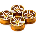 Dual 5 Spoke Alloy Wheel Set (4) for 1/10 On-Road Touring W=26mm Offset 3.5mm