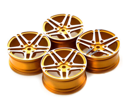 Dual 5 Spoke Alloy Wheel Set (4) for 1/10 On-Road Touring W=26mm Offset 3.5mm