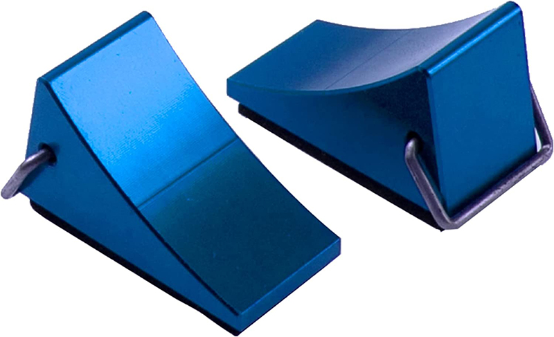 C31914BLUE Alloy Machined Realistic Scale Model Wheel Chock (2) 1/10 Size - Image 1
