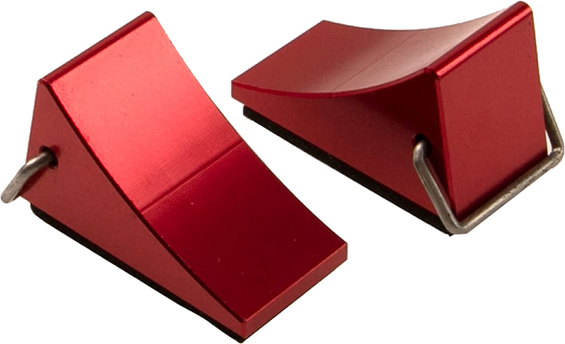 C31914RED Alloy Machined Realistic Scale Model Wheel Chock (2) 1/10 Size - Image 1
