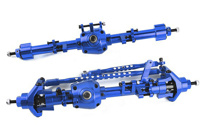 C31915BLUE Alloy Machined Front & Rear Axle Set for Axial SCX6 Crawler - Image 1