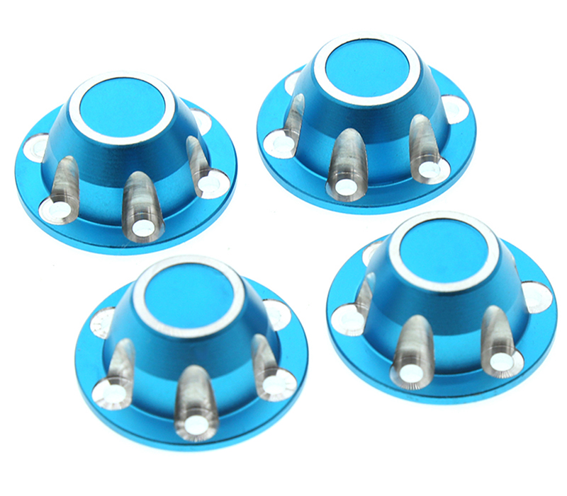C31917LIGHTBLUE Alloy Machined Center Wheel Hub Caps (4) for Axial SCX6 45001 - Image 1