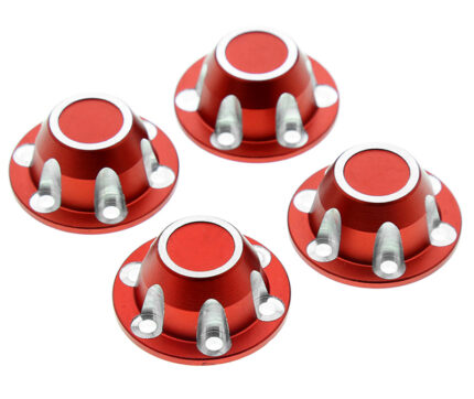 Alloy Machined Center Wheel Hub Caps (4) for Axial SCX6 45001