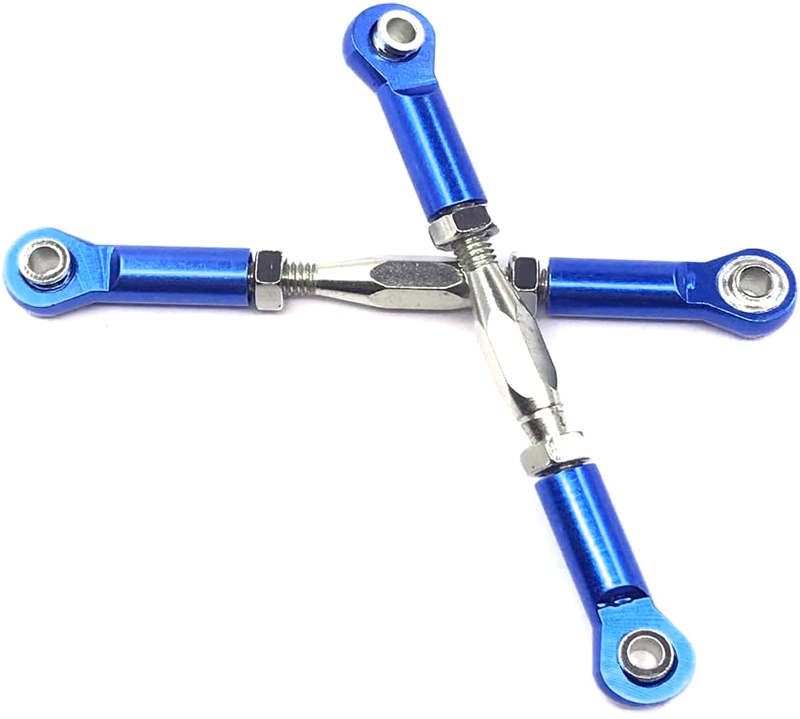 C31933BLUE Alloy Machined M3 Size Ball End 64mm Linkages w/ Adjustable Turnbuckles - Image 1