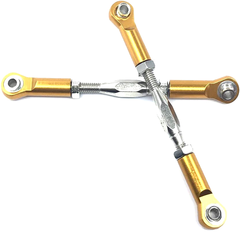 C31933GOLD Alloy Machined M3 Size Ball End 64mm Linkages w/ Adjustable Turnbuckles - Image 1
