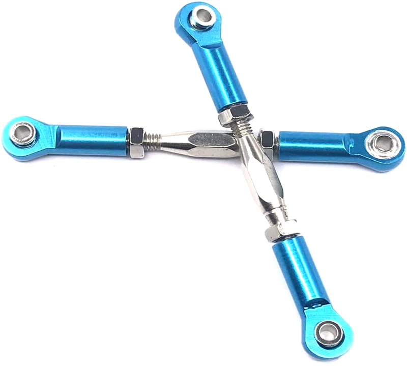 C31933LIGHTBLUE Alloy Machined M3 Size Ball End 64mm Linkages w/ Adjustable Turnbuckles - Image 1