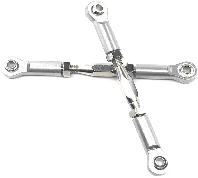 C31933SILVER Alloy Machined M3 Size Ball End 64mm Linkages w/ Adjustable Turnbuckles - Image 1