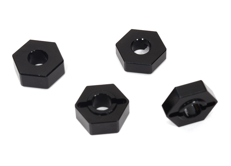 C31939BLACK Machined Black 12mm Hex Wheel Adapters for Losi 1/10 2WD RTR 22S Drag, ST & SCT - Image 1