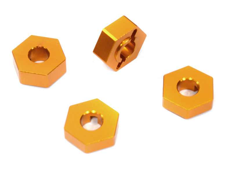 C31939ORANGE Billet Machined 12mm Hex Wheel Adapters for Losi 1/10 2WD RTR 22S Drag, ST & SCT - Image 1