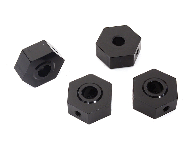 C31940BLACK Machined 17mm Hex Wheel Adapters for Losi 1/8 LMT & LMT 2.0 4WD Monster Truck - Image 1
