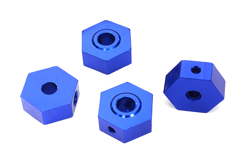 C31940BLUE Machined 17mm Hex Wheel Adapters for Losi 1/8 LMT & LMT 2.0 4WD Monster Truck - Image 1