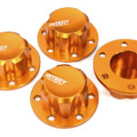 Billet Machined Alloy Wheel Hub Caps for Axial SCX6 Crawler - Orange 45001