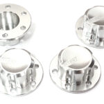 Billet Machined Silver Alloy Wheel Hub Caps for Axial SCX6 Crawler 45001