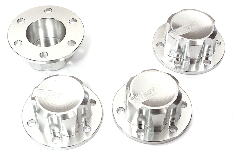 C31944SILVER Billet Machined Silver Alloy Wheel Hub Caps for Axial SCX6 Crawler 45001 - Image 1