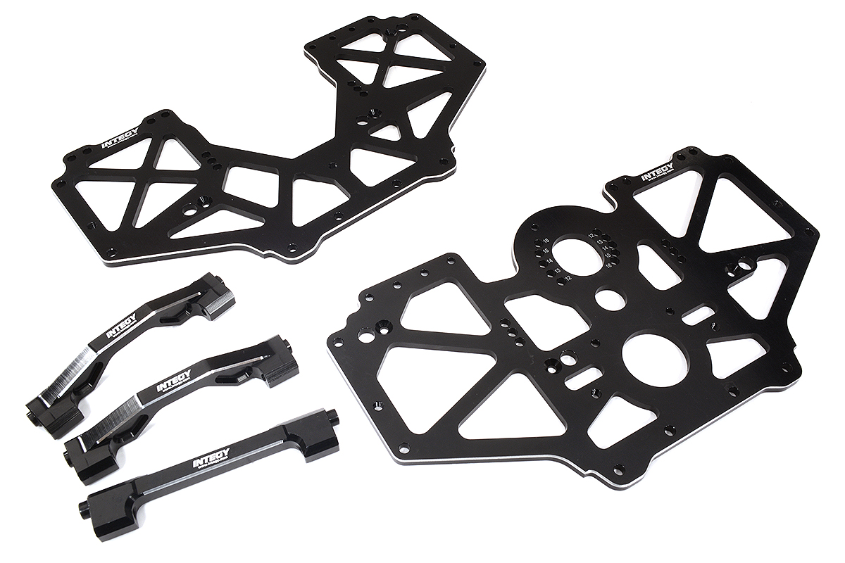 C31948BLACK Billet Machined Center Chassis Side Plate & Mount Set for Losi 1/8 LMT 1.0 4WD - Image 1