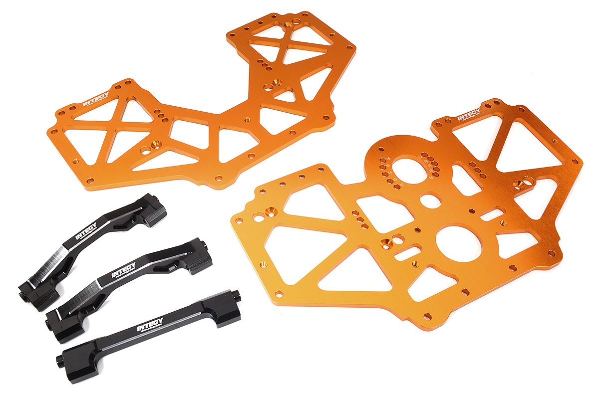 C31948ORANGE Billet Machined Center Chassis Side Plate & Mount Set for Losi 1/8 LMT 1.0 4WD - Image 1