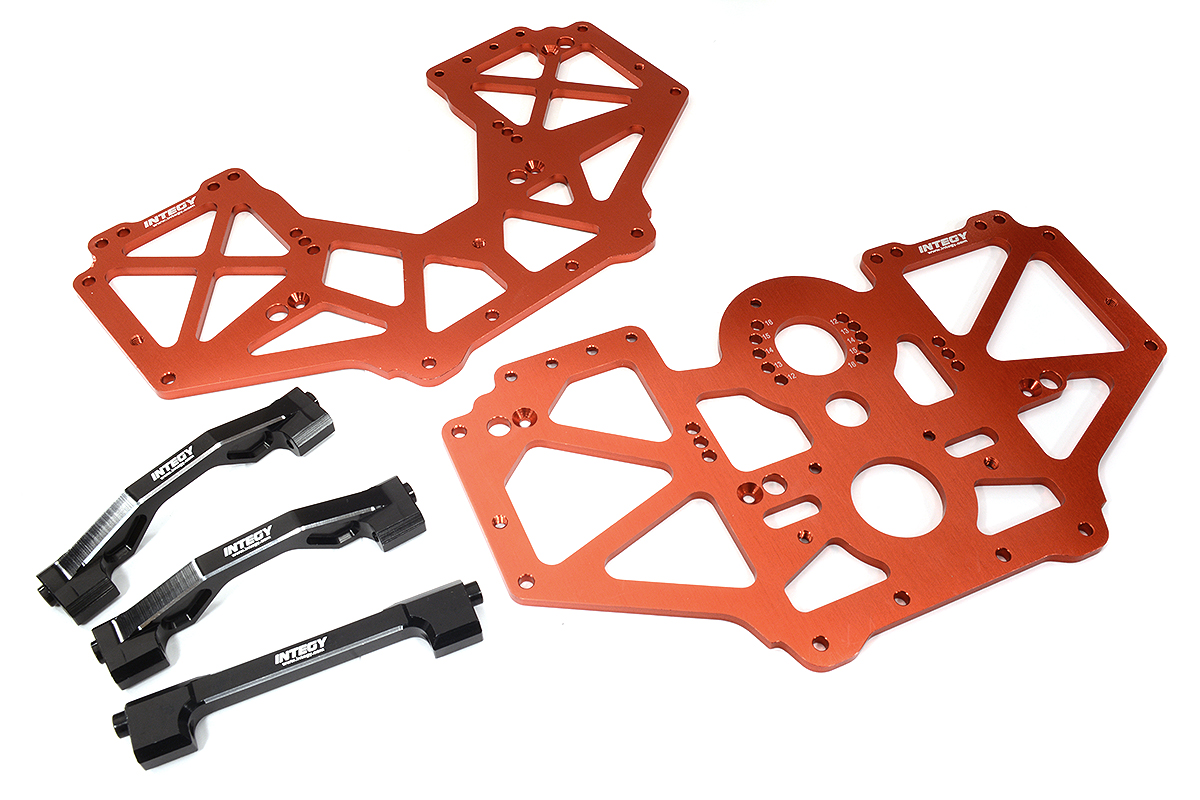 C31948RED Billet Machined Center Chassis Side Plate & Mount Set for Losi 1/8 LMT 1.0 4WD - Image 1