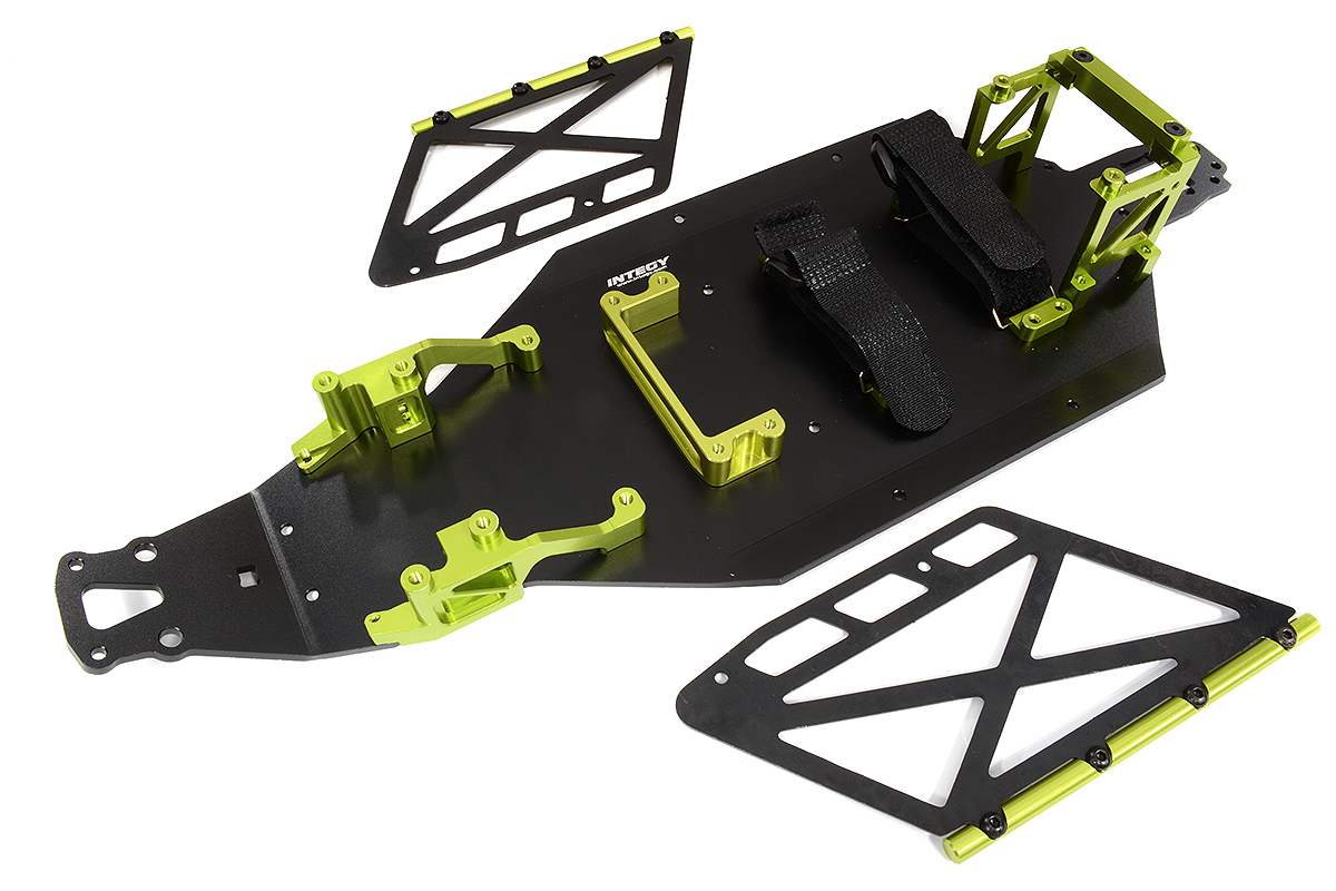 C31953GREEN Green Billet Machined Chassis Upgrade Conversion Kit for Losi 2WD 22S Drag Car - Image 1