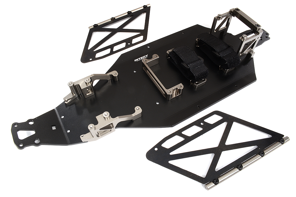 C31953GREY Grey Billet Machined Chassis Upgrade Conversion Kit for Losi 2WD 22S Drag Car - Image 1