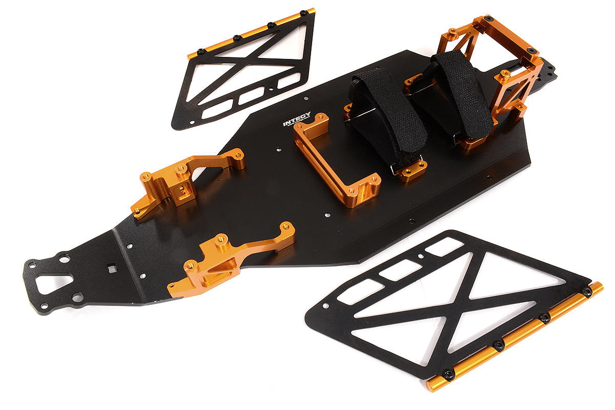 C31953ORANGE Orange Billet Machined Chassis Upgrade Conversion Kit for Losi 2WD 22S Drag Car - Image 1