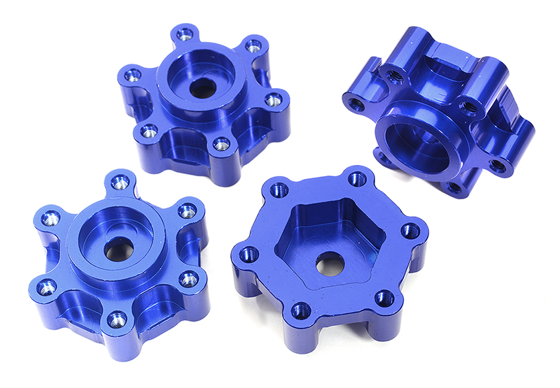 C31970BLUE Billet Machined 17mm Hex-to-6 Bolt Wheel Adapters for Losi 1/8 LMT 1.0 - Image 1