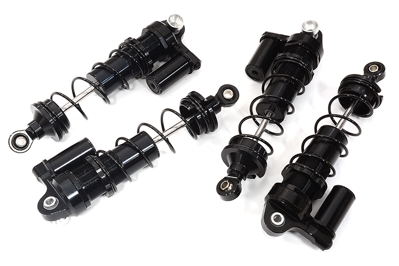 C31971BLACK Billet Machined Piggyback Shock Set for Team Associated DR10 Drag Race Car RTR - Image 1