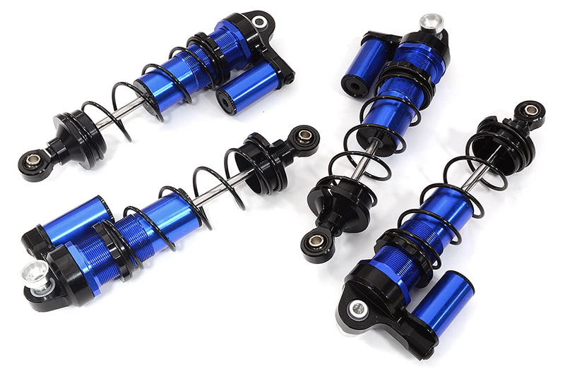 C31971BLUE Billet Machined Piggyback Shock Set for Team Associated DR10 Drag Race Car RTR - Image 1