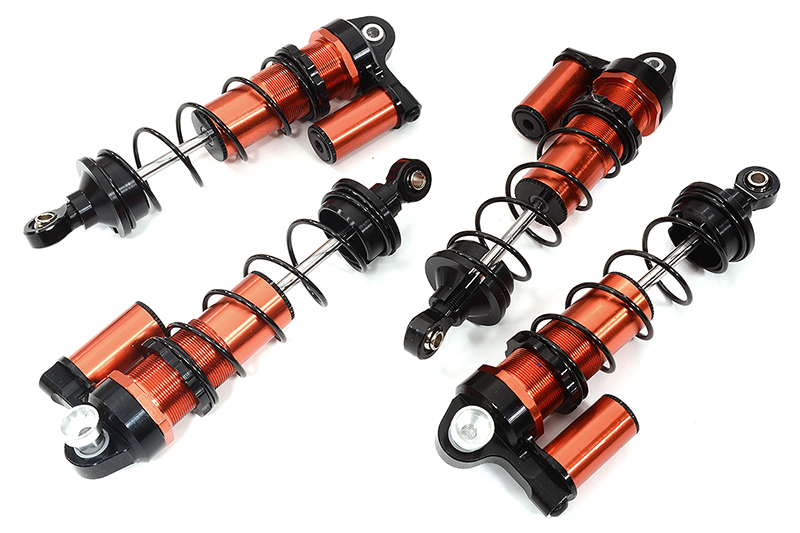 C31971RED Billet Machined Piggyback Shock Set for Team Associated DR10 Drag Race Car RTR - Image 1